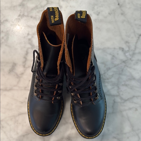 Dr. Martens Black Combat Moto Boots with Chunky Sole - Picture 6 of 10